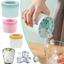 Silicone Ice Cube Mold Round Mini Ice Maker Bucket Tray DIY Barware Space Saving