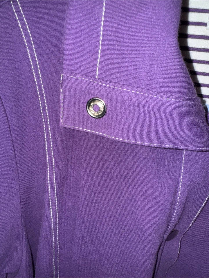 Sports Savvy Long Sleeve Tunic Jacket  L Purple Slightly Used,  Fall Lightweight - Image 4 of 4