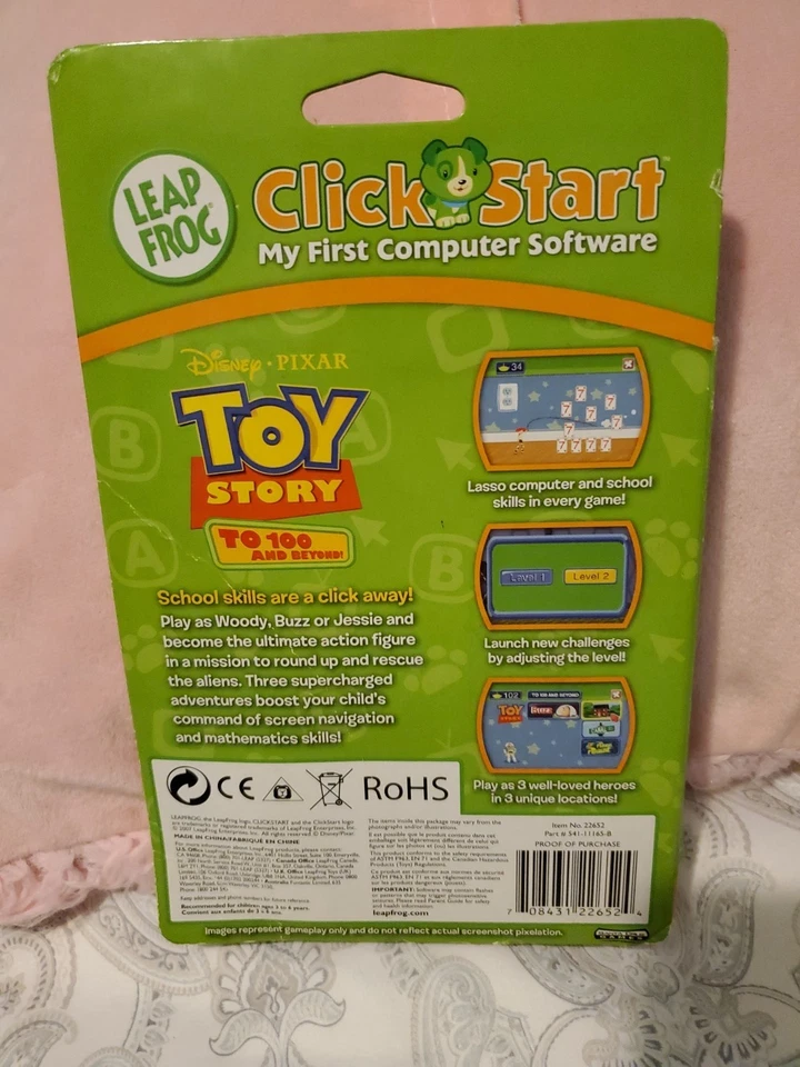 Leap Frog Click Start My First Computer Game Cartridge Toy Story  - Image 2 of 2