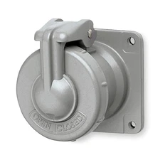 HUBBELL VR641 Pn&Slv Rec,Gray,60 A;4Pl,Three 2NVR5