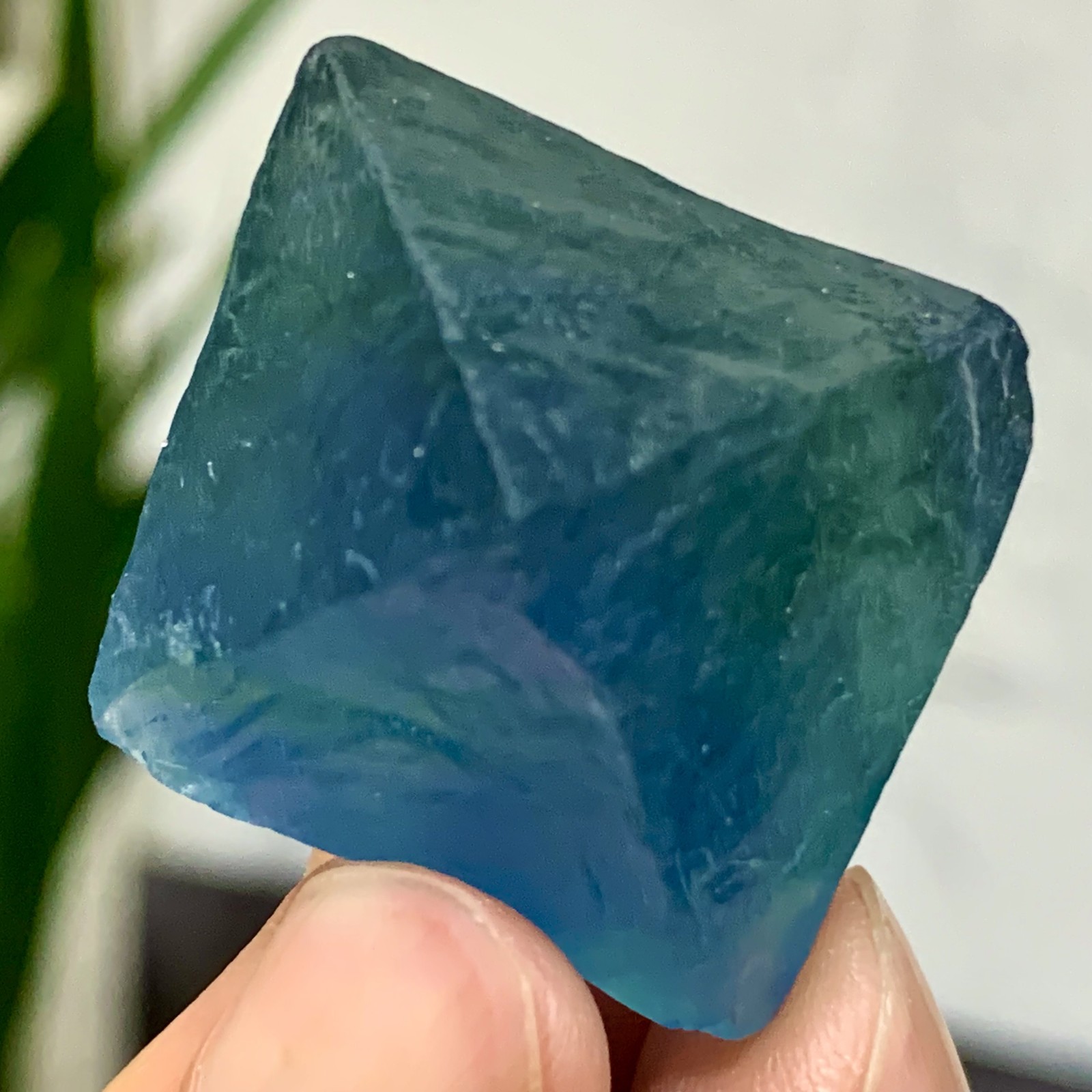 Natural Blue Green Fluorite Octahedron Crystal 32G Healing Stone