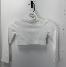 Body Wrappers Children  s White Long Sleeve Cropped Dance Shirt Size 6X/7 Cheer