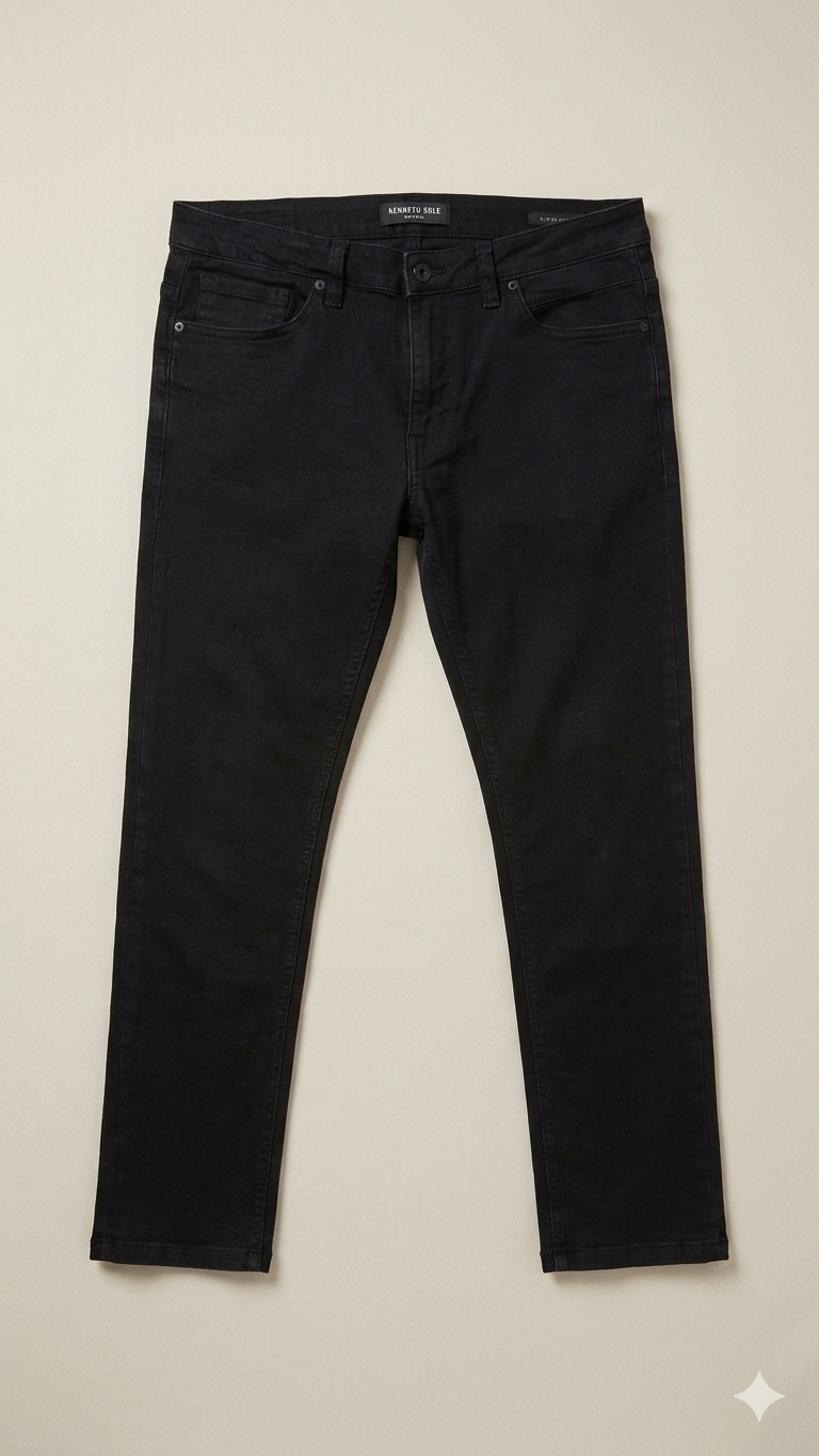 Kenneth Cole Unisex Black Jeans Slim, Size W34 x L30