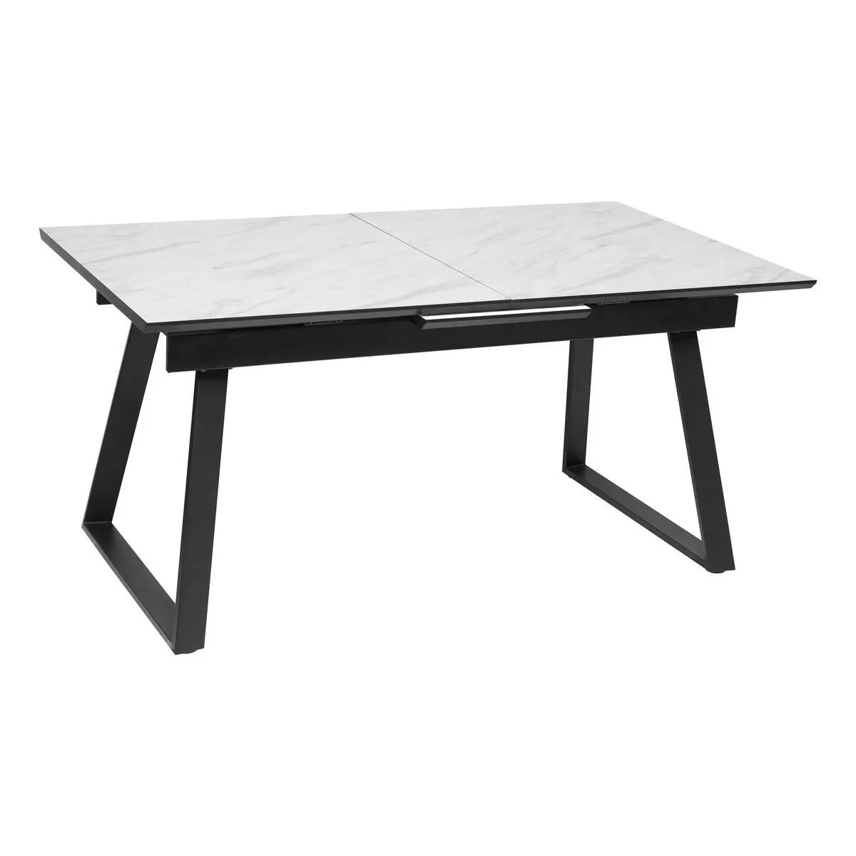 Table à manger extensible effet marbre blanc Camburi 160-200cm pour salle à manger