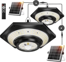 Solar Indoor Outdoor Shed Light with 4000LM, Upgrade 228 LED Solar Pendant Light