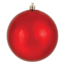 Vickerman 6" Red Shiny Ball Ornament, 4 per Bag