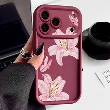 For iPhone 16 17 Pro Max 15 14 13 11 Shockproof Flower Silicone Case Soft Cover