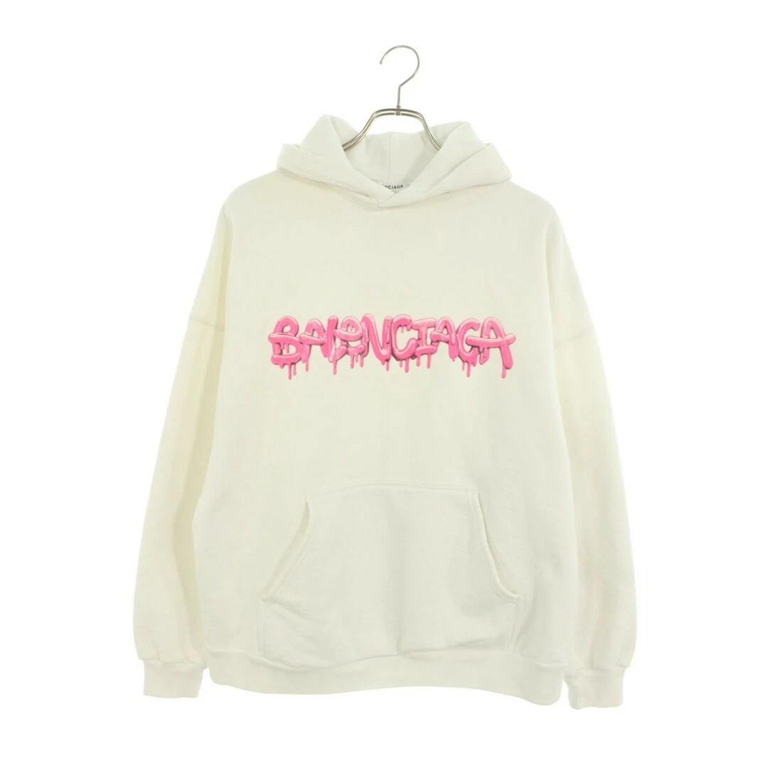 Balenciaga 22SS 675003 TLVF2 Pullover con cappuccio e logo dipinto uomo 1 usato6603