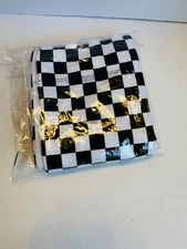 NEW Aveda Hair Wrap Towel Turban Black and White Checkered 