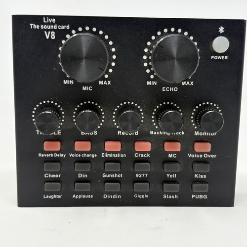 V8 Multifunctional Live Sound Card 12 Kinds Sound FX w/ Volume Adjust Preowned - 第 1/5 張圖片