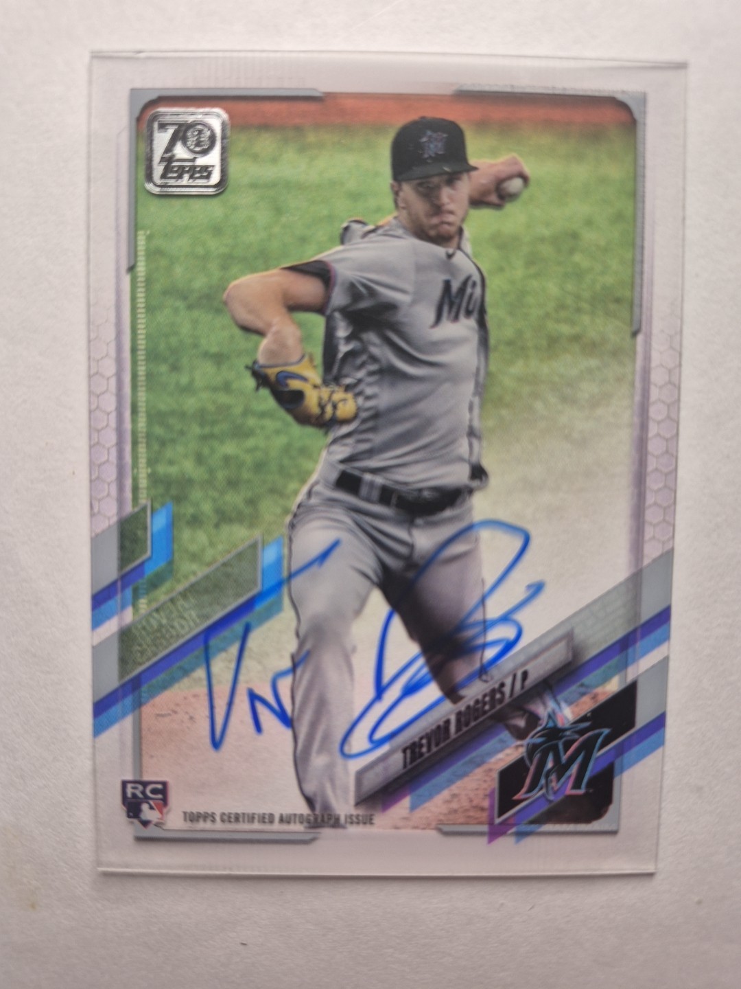 2021 Topps Clearly Authentic CAA-TR Trevor Rogers RC Rookie On Card Auto