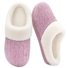 RockDove Women's Plushloom Chenille Knit House Slippers, 9-10, Pink