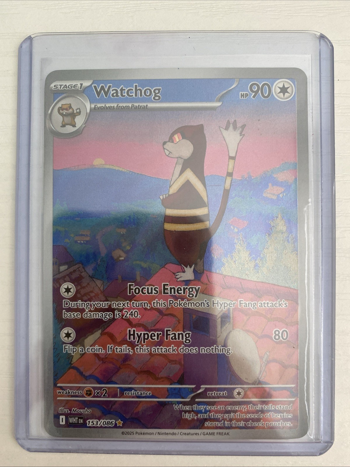 Pokémon TCG Watchog 153/086 White Flare Illustration Rare Card NM/M Condition