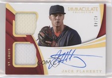2018 Panini Immaculate Rookie Dual Materials Gold 42/49 Jack Flaherty Auto wj4