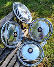  1967-1978 Cadillac Eldorado Set 4 Wheel Covers Hubcaps  Good Shape 