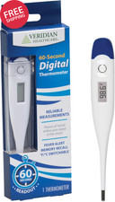 Digital Thermometer 60 Second Readout Fever Alert Memory Recall Clinical Home