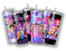 KPOP Demon Hunters Anime 20 O⁸Z STAINLESS STEEL TUMBLER CUP +LID/STRAW