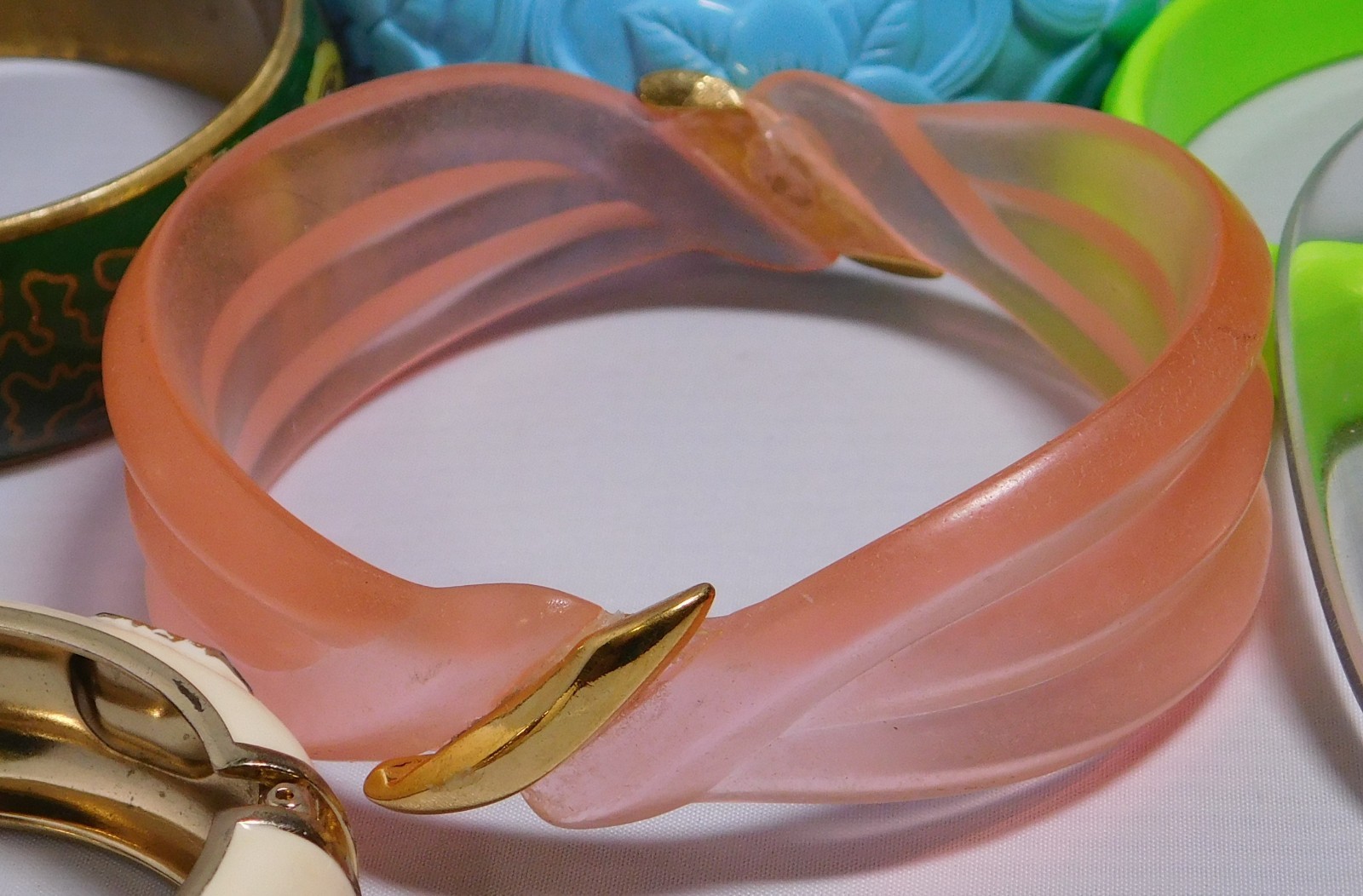 Vtg Lot Statement Bracelets - Enamel Cloisonne Br… - image 2