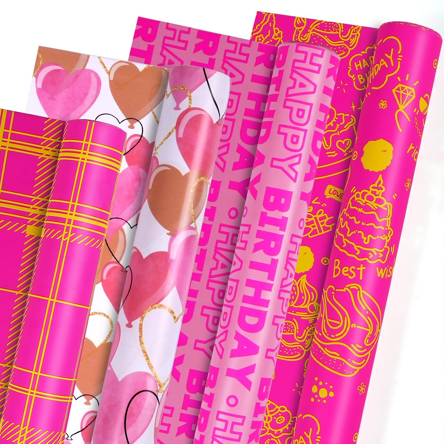 Girls - 4 Rolls Hot And Gold Happy Birthday