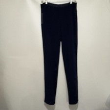 T Tahari 10 Natalie Navy Blue Pants Slacks Straight Leg Stretch NEW Side Zip