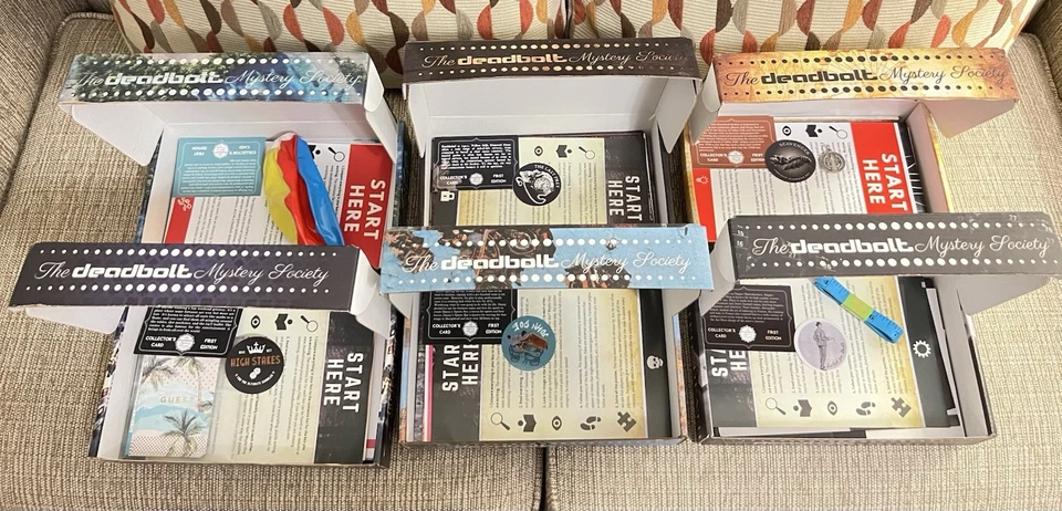 LOTE de 6 The Deadbolt Mystery Society/Caja abierta/Excelente/Completo!(menos 1 artículo) Foto 3 de 4