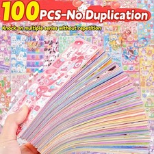Kawaii Cartoon Stickers - No Repeat Laser Decals for Kids DIY Diary 20-1000pcs