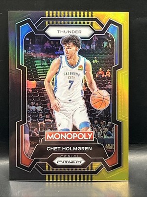 2023-24 Panini Prizm Monopoly CHET HOLMGREN BLACK GOLD SSP Prizm # 4/5
