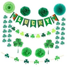 St Patricks Day Decorations,Saint Patrick's Day Lucky Banner,Shamrock Glittery