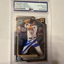 2024 KONNOR GRIFFIN PSA/DNA CERTIFIED AUTHENTIC AUTO TOPPS/BOWMAN 1ST CHROME