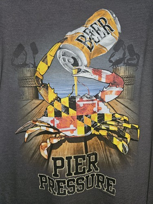 #ad Maryland My Maryland Pier Pressure 2xl Xxl Mens Gray Graphic Logo Tshirt $10.39