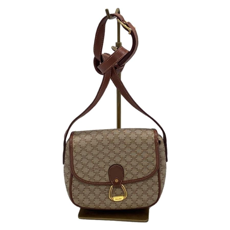 CELINE Mini Macadam Patterned Brown Shoulder Bag … - image 1