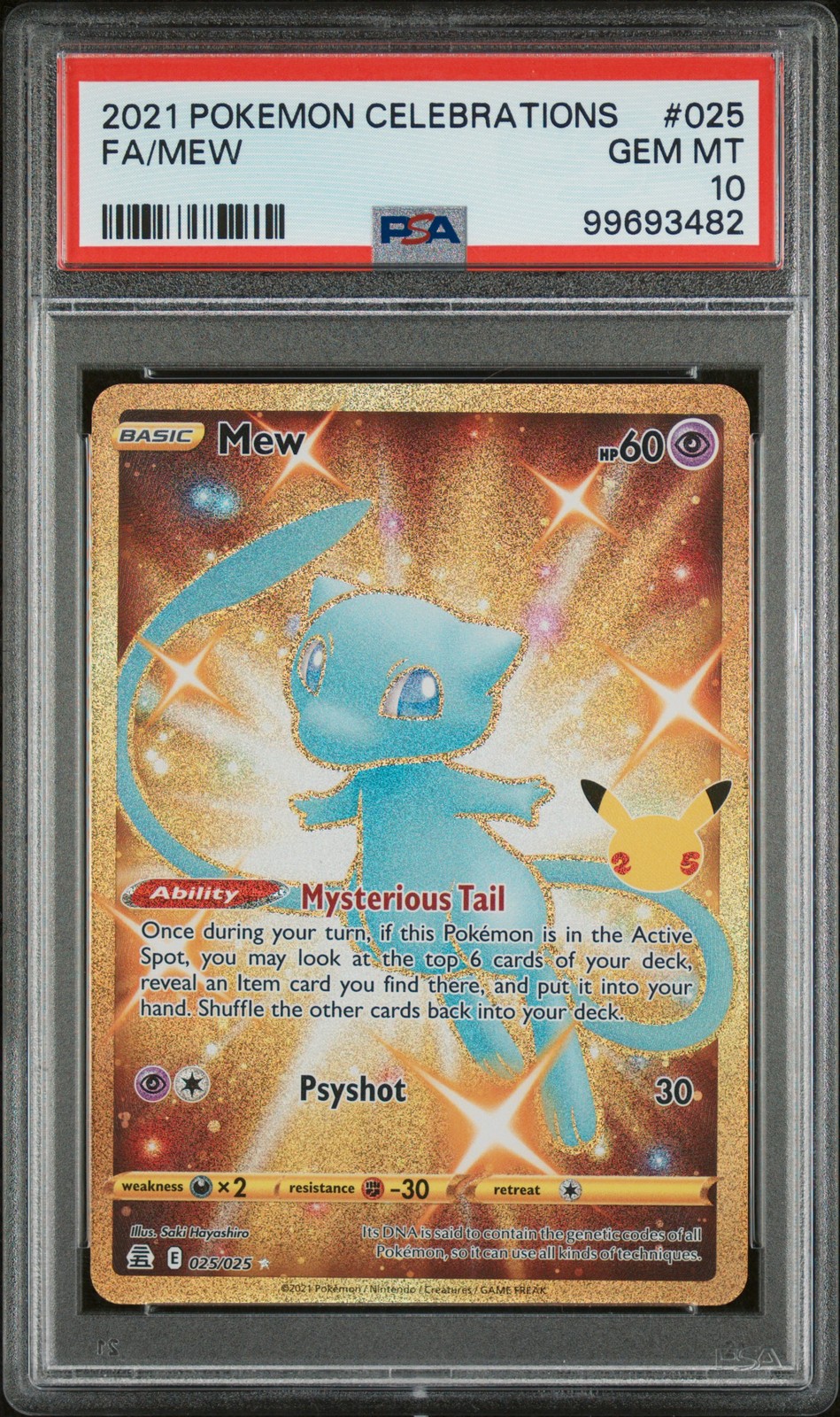 2021 POKEMON CELEBRATIONS #025 FULL ART/MEW PSA 10