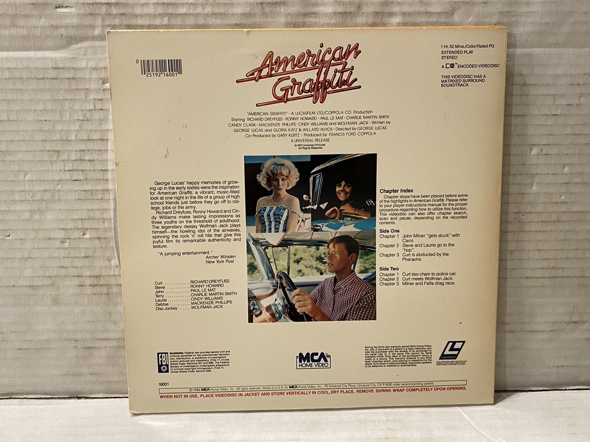 Laser Disc LD Movie AMERICAN GRAFFITI : Ron Howard :Harrison Ford