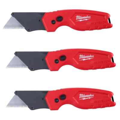 Milwaukee FASTBACK Compact Folding Utility Knife w/General Purpose Blade(3-Pack)