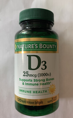 Natures Bounty D3  1000 Iu  25 Mcg  120 Softgels 