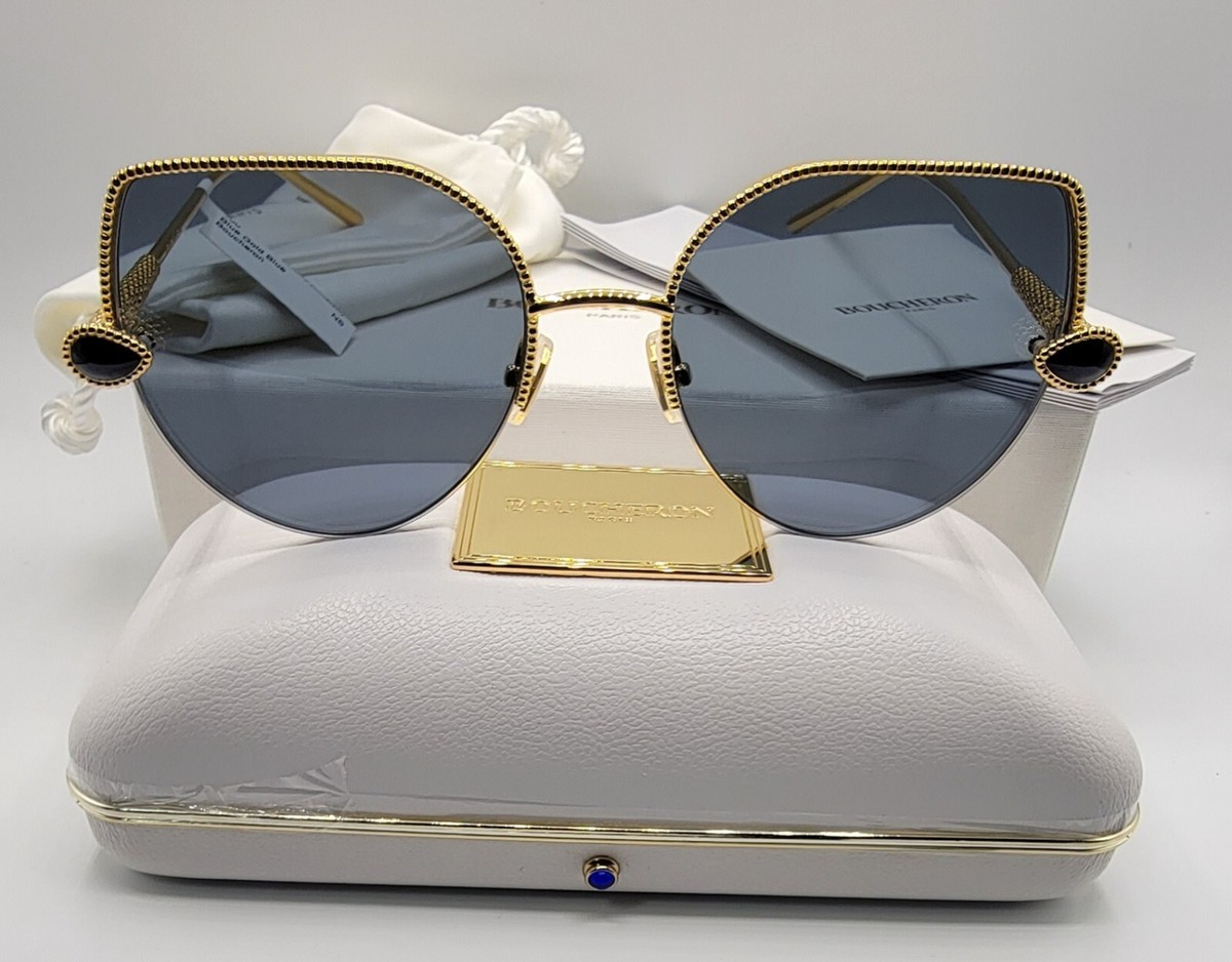Boucheron 57MM Round Sunglasses BC0065S 02 Gold /Blue List  display picture 2