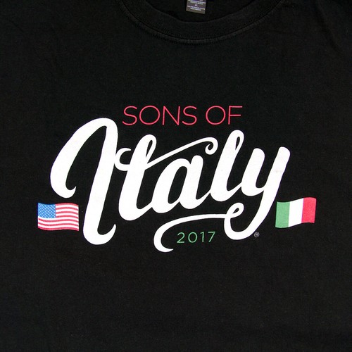 M&O Gold Sons of Italy 2017 T-Shirt Kurzarm Pre-Shrunk Schwarz Baumwolle Herren XL - Bild 2 von 3