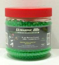 Ultrasonic BBs 6mm Softair Caliber .12g - 5000 Rounds Bottle Green 95 Full 77502
