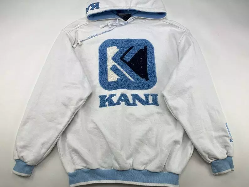 KARL KANI Hoodie White Kani Vintage Hip-hop Sweatshirt 90s 