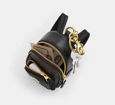 Coach Mini Court Backpack Key Fob Bag Charm Signature Canvas