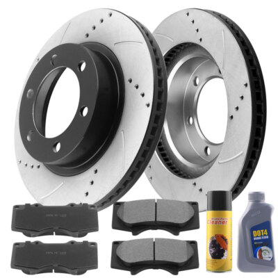 Front Brake Rotors Ceramic Pads w/Fluid for Toyota Tacoma 2005 - 2021 6 ...