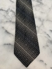 Brent Vintage Retro Gray Black Woven Geometric Tie