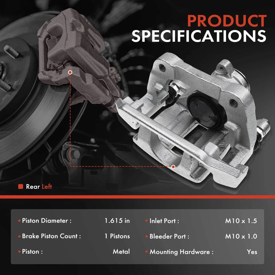 Pinça de freio a disco com suporte para Volvo XC60 S60 XC70 S80 V60 V70 V8 traseira esquerda - Imagem 2 de 4