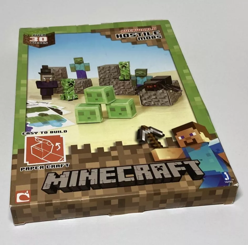 Minecraft Papercraft Hostile Mobs Set, Over 30 Piece : Toys & Games