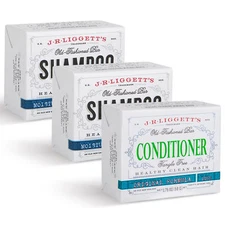 J.R.LIGGETT’S New Conditioner Bar 1.75oz + Two Moisturizing Formula Shampoo Bars
