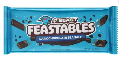 Feastables MrBeast Dark Chocolate Sea Salt Bar, 2.1 oz 60g, 1 Bar