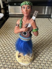 Dashboard Hawaii Hula Guy Man Grass Skirt Ukulele Nodder Bobble Hips Not Head