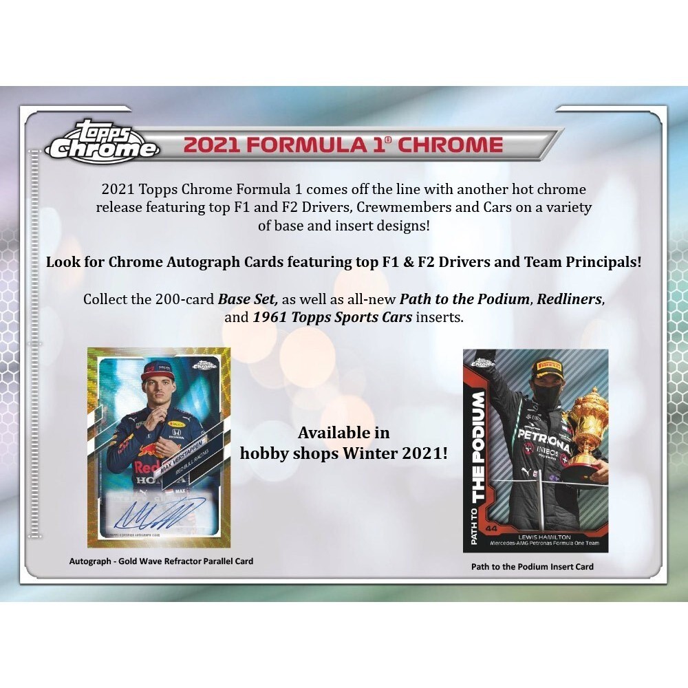 新品・未開封 2021 Topps Formula 1 Chrome Hobby 2021 Topps Chrome F1 Formula 1 Racing Hobby Box | DA Card World