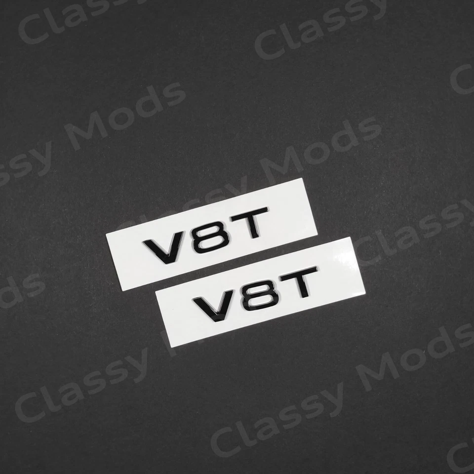 Audi S6 2012-2015 C7 Front & Rear Rings Emblem Badges SET Gloss Black V8T - Image 4 of 4