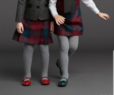 BRAND NEW. Girls Warm Winter Tights Medium Size 4 to 6 Heather Gray